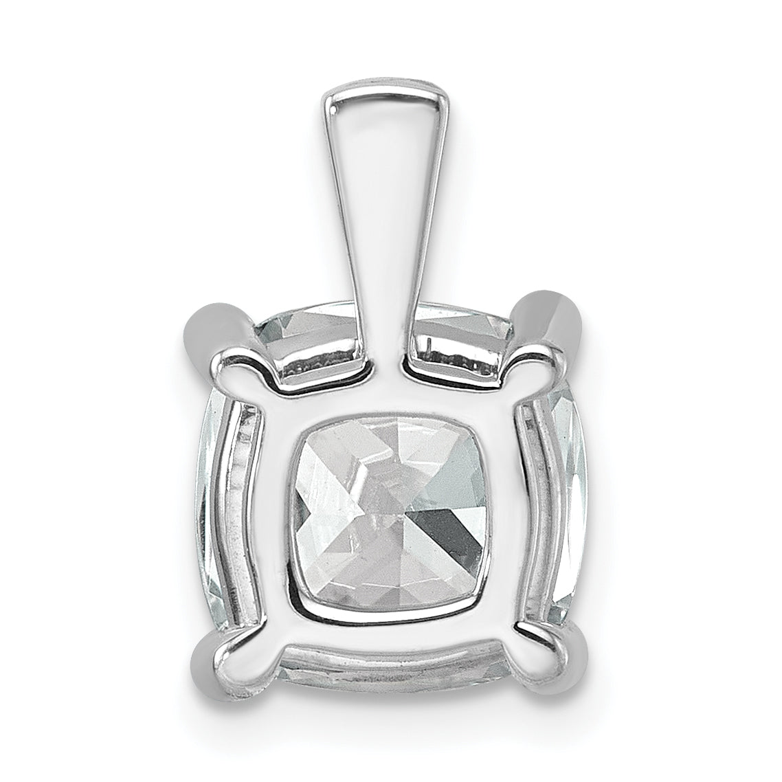 14K White Gold 5 Carat Certified Lab Grown Diamond Vs+ F+ Cushion Complete Four Prong Pendant