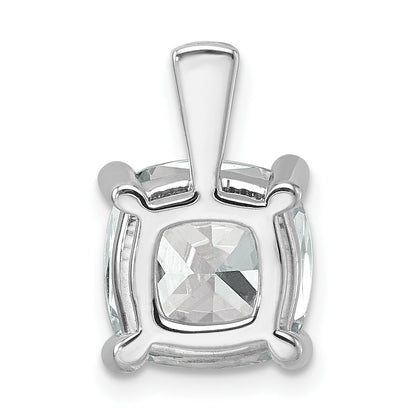 14K White Gold 5 Carat Certified Lab Grown Diamond Vs+ F+ Cushion Complete Four Prong Pendant