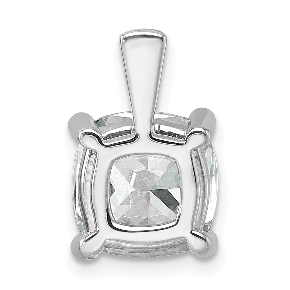 14k White Gold 5 Ct. Certified Lab Grown Diamond VS/SI+ G+ Cushion Four Prong Pendant