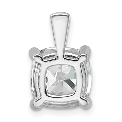 14k White Gold 5 Ct. Certified Lab Grown Diamond VS/SI+ G+ Cushion Four Prong Pendant