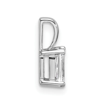 14K White Gold 1/2 Carat Certified Lab Grown Diamond Vs+ F+ Radiant Complete Four Prong Pendant