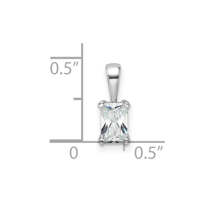 14K White Gold 1/2 Carat Certified Lab Grown Diamond Vs+ F+ Radiant Complete Four Prong Pendant