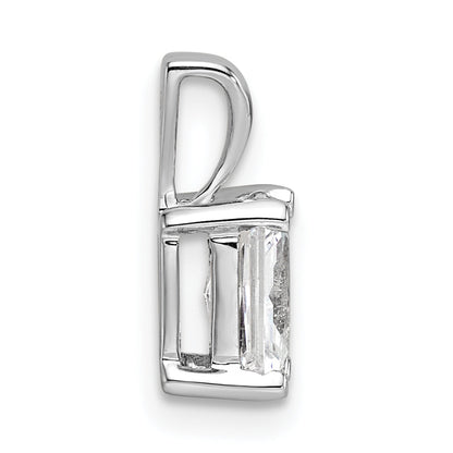 14K White Gold 3/4 Carat Lab Grown Diamond Vs+ F+ Radiant Complete Four Prong Pendant