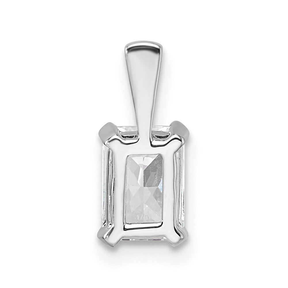 14k White Gold 3/4 Ct. Lab Grown Diamond VS/SI+ G+ Radiant Complete Four Prong Pendant