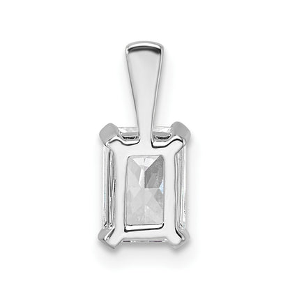14k White Gold 3/4 Ct. Lab Grown Diamond VS/SI+ G+ Radiant Complete Four Prong Pendant