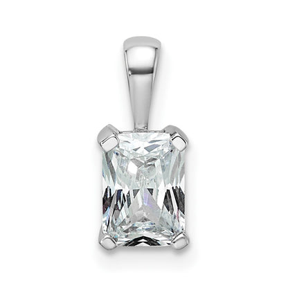 14k White Gold 3/4 Ct. Lab Grown Diamond VS/SI+ G+ Radiant Complete Four Prong Pendant
