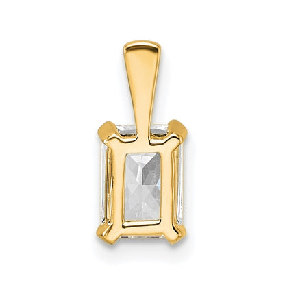 14k Yellow Gold 3/4 Ct. Lab Grown Diamond VS/SI+ G+ Radiant Complete Four Prong Pendant