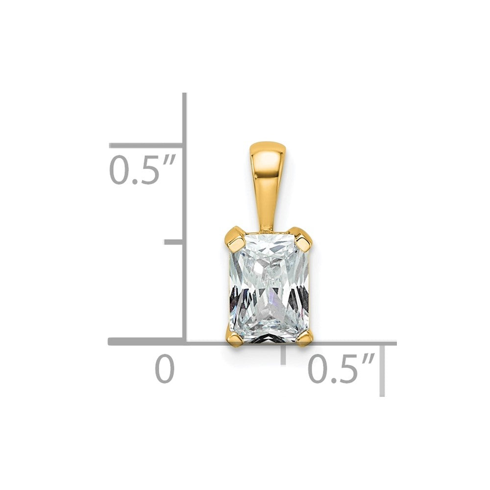 14k Yellow Gold 3/4 Ct. Lab Grown Diamond VS/SI+ G+ Radiant Complete Four Prong Pendant