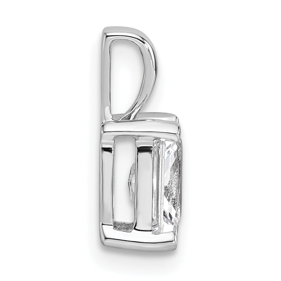 14k White Gold 1 Ct. Lab Grown Diamond VS/SI+ G+ Radiant Four Prong Pendant