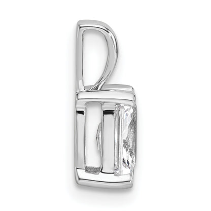 14k White Gold 1 Ct. Lab Grown Diamond VS/SI+ G+ Radiant Four Prong Pendant