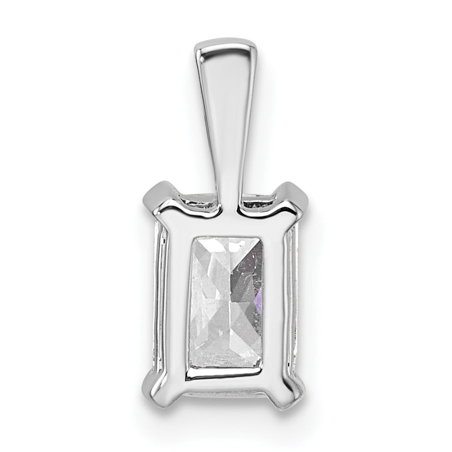 14k White Gold 1 Ct. Lab Grown Diamond VS/SI+ G+ Radiant Four Prong Pendant