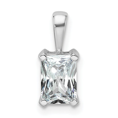 14k White Gold 1 Ct. Lab Grown Diamond VS/SI+ G+ Radiant Four Prong Pendant