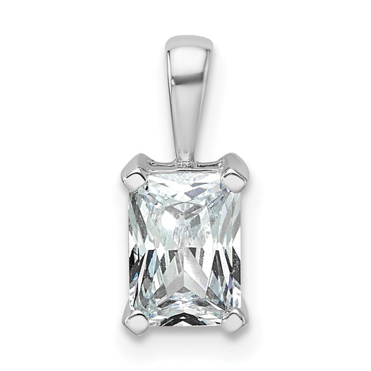 14k White Gold 1 Ct. Lab Grown Diamond VS/SI+ G+ Radiant Four Prong Pendant