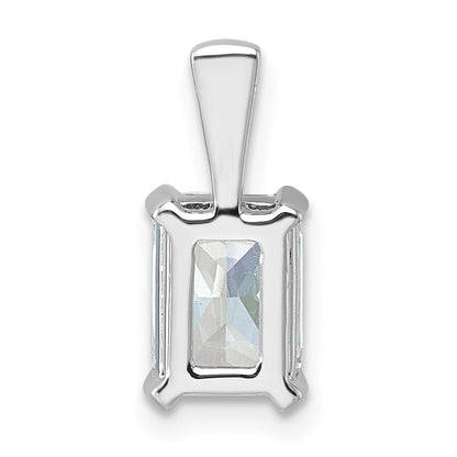 14K White Gold 1 1/2 Carat Certified Lab Grown Diamond Vs+ F+ Radiant Complete Four Prong Pendant
