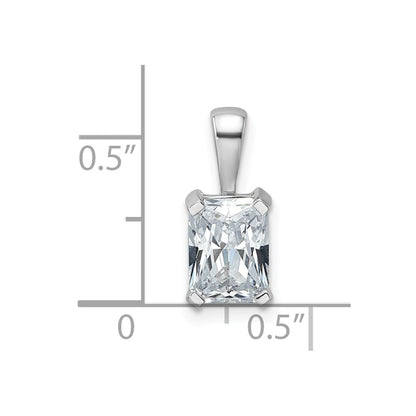 14k White Gold 1 1/2 Ct. Certified Lab Grown Diamond VS/SI+ G+ Radiant Four Prong Pendant