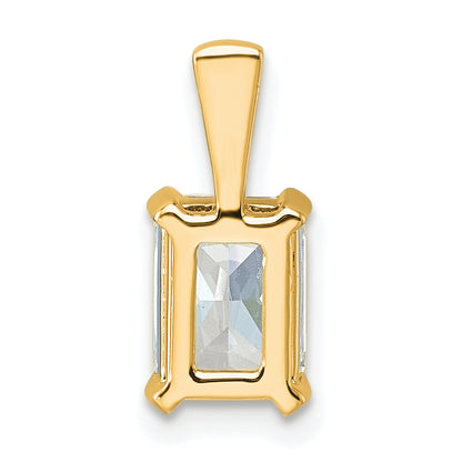 14k Yellow Gold 1 1/2 Ct. Certified Lab Grown Diamond VS/SI+ G+ Radiant Four Prong Pendant