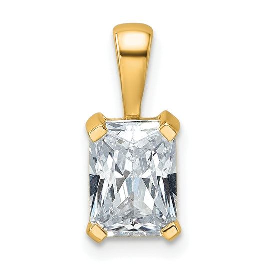 14k Yellow Gold 1 1/2 Ct. Certified Lab Grown Diamond VS/SI+ G+ Radiant Four Prong Pendant