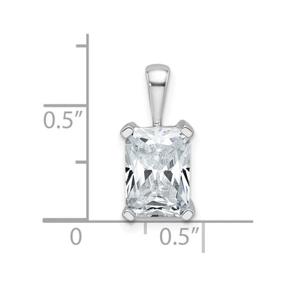 14k White Gold 2 1/2 Ct. Lab Grown Diamond VS/SI+ G+ Radiant Four Prong Pendant