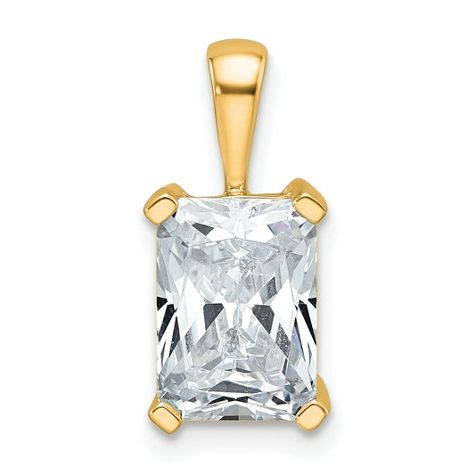 14k Yellow Gold 2 1/2 Ct. Certified Lab Grown Diamond VS/SI+ G+ Radiant Four Prong Pendant