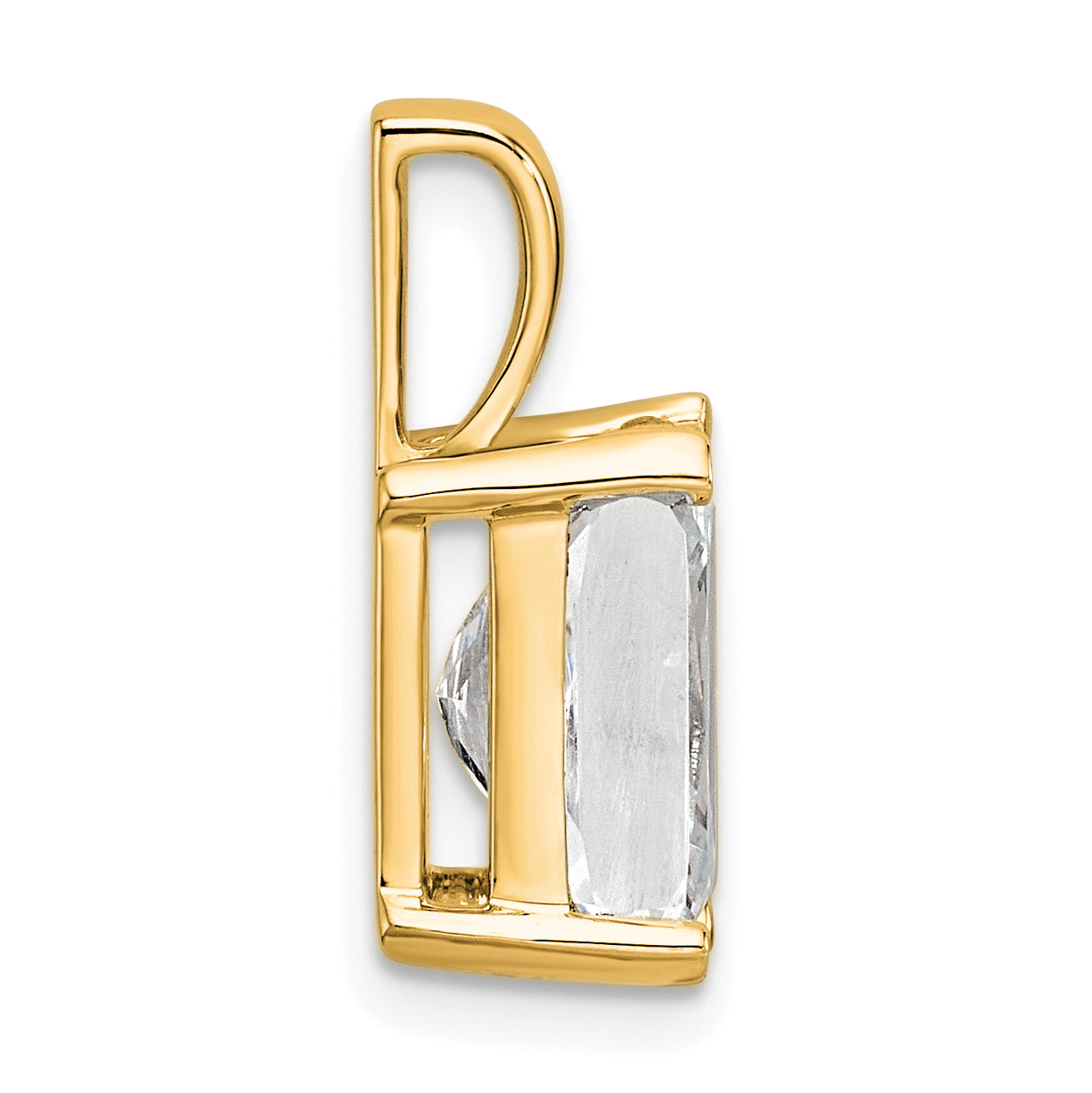 14k Yellow Gold 3 Ct. Lab Grown Diamond VS/SI+ G+ Radiant Four Prong Pendant