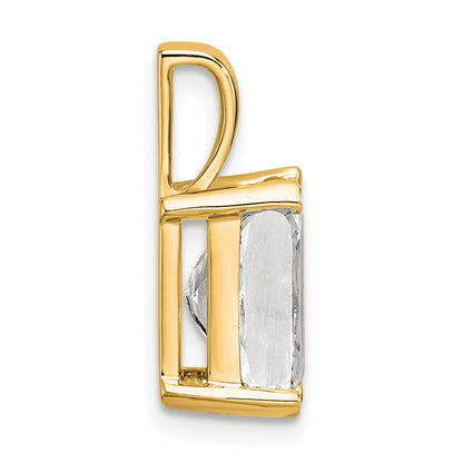 14k Yellow Gold 3 Ct. Lab Grown Diamond VS/SI+ G+ Radiant Four Prong Pendant