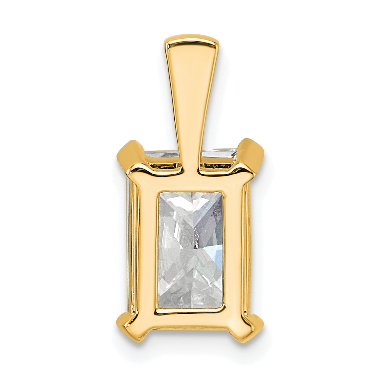 14k Yellow Gold 3 Ct. Lab Grown Diamond VS/SI+ G+ Radiant Four Prong Pendant