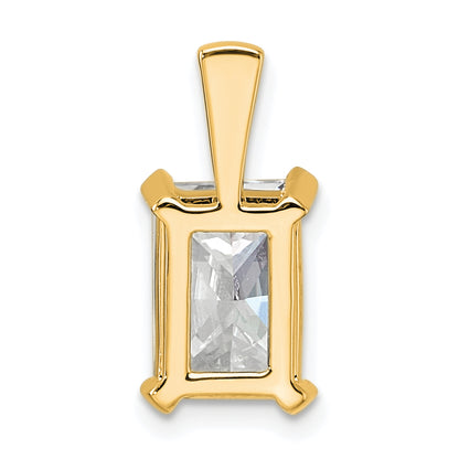 14k Yellow Gold 3 Ct. Lab Grown Diamond VS/SI+ G+ Radiant Four Prong Pendant