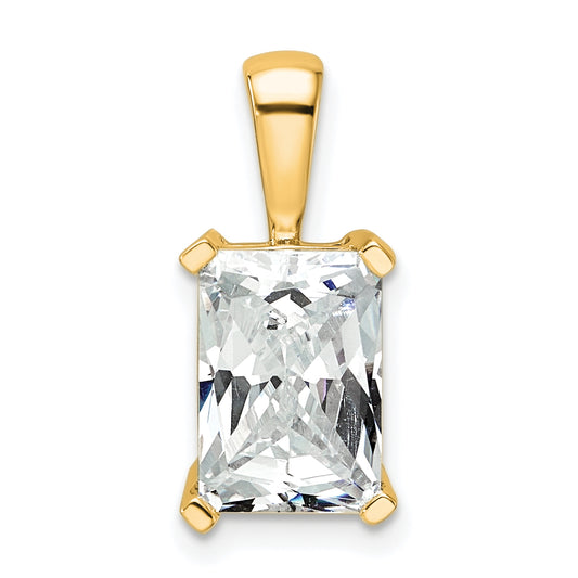 14k Yellow Gold 3 Ct. Certified Lab Grown Diamond VS/SI+ G+ Radiant Four Prong Pendant