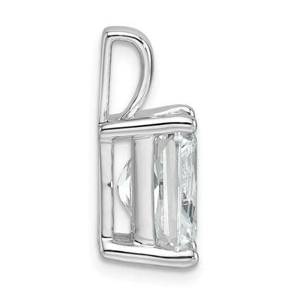14k White Gold 4 Ct. Lab Grown Diamond VS/SI+ G+ Radiant Four Prong Pendant