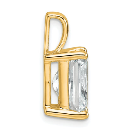 14k Yellow Gold 4 Ct. Lab Grown Diamond VS/SI+ G+ Radiant Four Prong Pendant