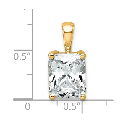 14k Yellow Gold 4 Ct. Lab Grown Diamond VS/SI+ G+ Radiant Four Prong Pendant