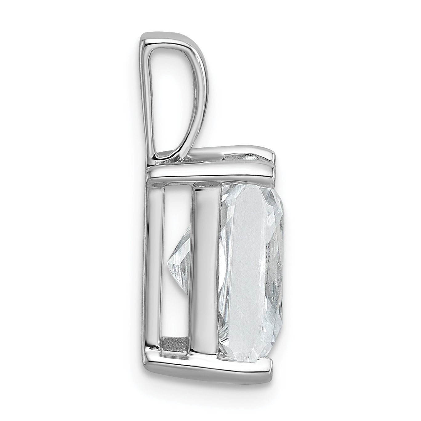 14k White Gold 5 Ct. Lab Grown Diamond VS/SI+ G+ Radiant Four Prong Pendant