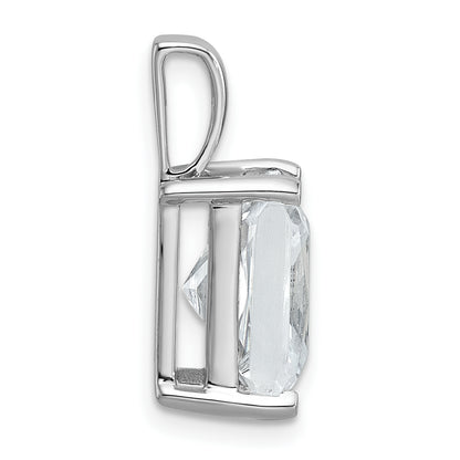 14k White Gold 5 Ct. Lab Grown Diamond VS/SI+ G+ Radiant Four Prong Pendant