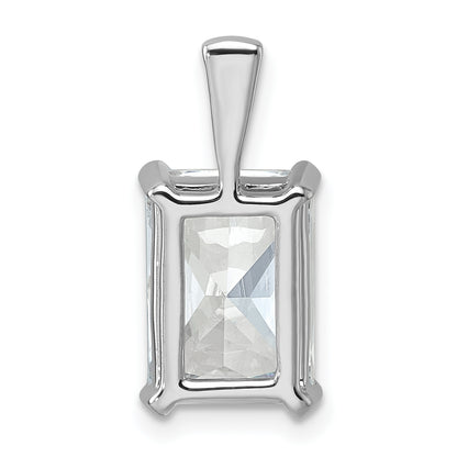 14k White Gold 5 Ct. Lab Grown Diamond VS/SI+ G+ Radiant Four Prong Pendant