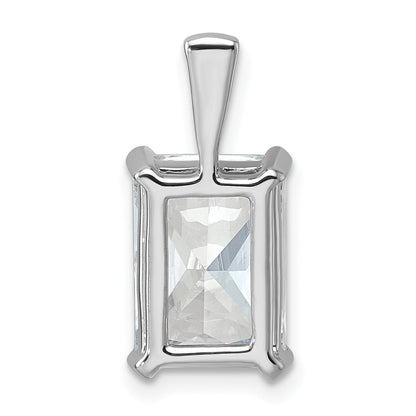 14K White Gold 5 Carat Certified Lab Grown Diamond Vs+ F+ Radiant Complete Four Prong Pendant