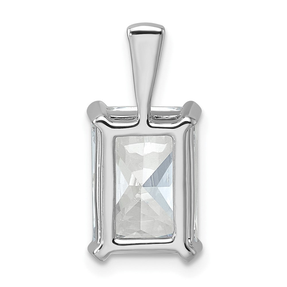 14k White Gold 5 Ct. Certified Lab Grown Diamond VS/SI+ G+ Radiant Complete Four Prong Pendant