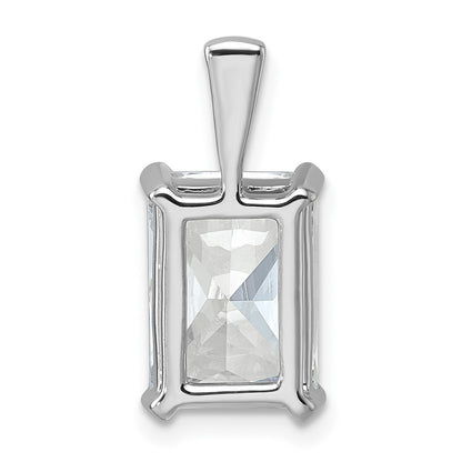 14k White Gold 5 Ct. Certified Lab Grown Diamond VS/SI+ G+ Radiant Complete Four Prong Pendant
