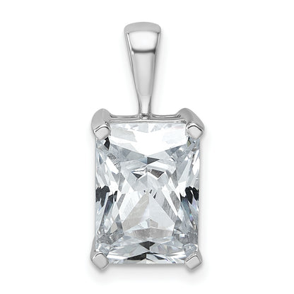 14k White Gold 5 Ct. Lab Grown Diamond VS/SI+ G+ Radiant Four Prong Pendant