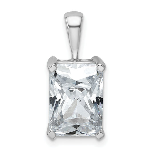 14k White Gold 5 Ct. Lab Grown Diamond VS/SI+ G+ Radiant Four Prong Pendant