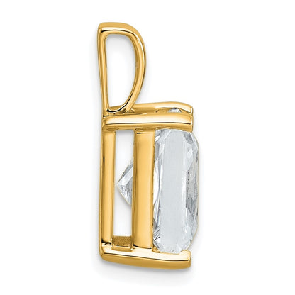 14k Yellow Gold 5 Ct. Certified Lab Grown Diamond VS/SI+ G+ Radiant Four Prong Pendant