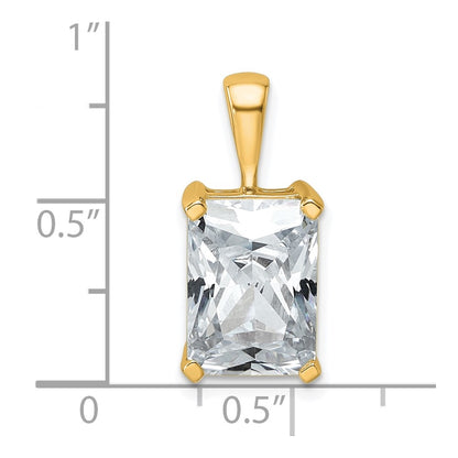 14k Yellow Gold 5 Ct. Certified Lab Grown Diamond VS/SI+ G+ Radiant Four Prong Pendant