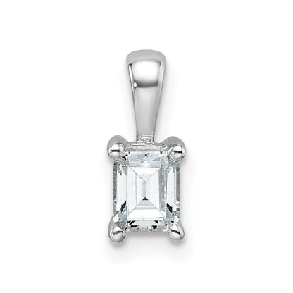14k White Gold 1/2 Ct. Lab Grown Diamond VS/SI+ G+ Emerald Complete Four Prong Pendant