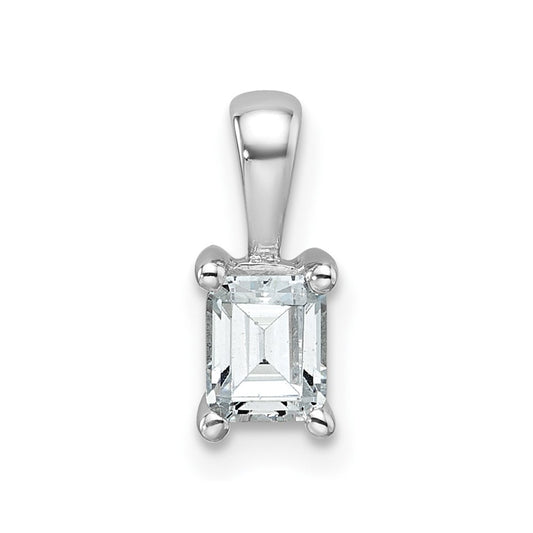 14k White Gold 1/2 Ct. Lab Grown Diamond VS/SI+ G+ Emerald Complete Four Prong Pendant