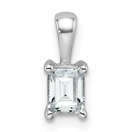 14K White Gold 1/2 Carat Certified Lab Grown Diamond Vs+ F+ Emerald Complete Four Prong Pendant
