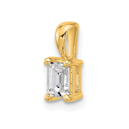 14k Yellow Gold 1/2 Ct. Certified Lab Grown Diamond VS/SI+ G+ Emerald Complete Four Prong Pendant