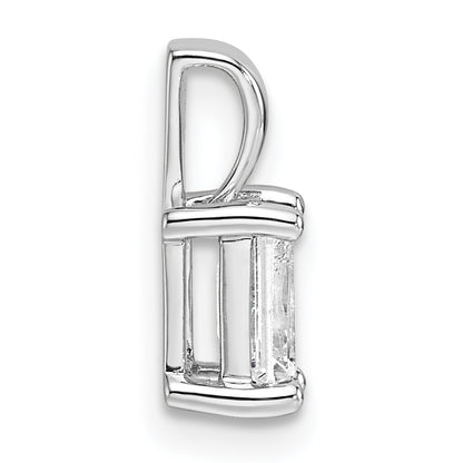 14k White Gold 3/4 Ct. Lab Grown Diamond VS/SI+ G+ Emerald Four Prong Pendant