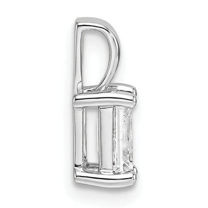 14K White Gold 3/4 Carat Certified Lab Grown Diamond Vs+ F+ Emerald Complete Four Prong Pendant