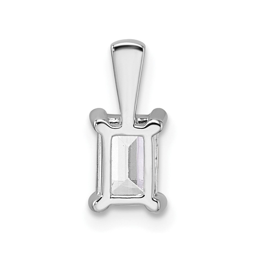 14k White Gold 3/4 Ct. Certified Lab Grown Diamond VS/SI+ G+ Emerald Complete Four Prong Pendant