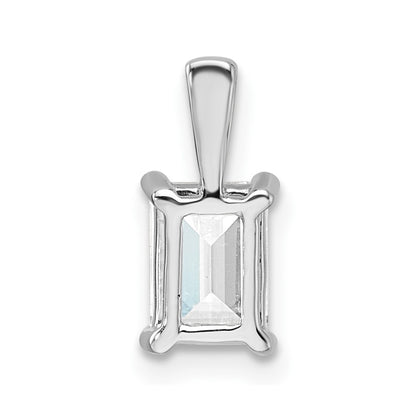 14k White Gold 1 Ct. Lab Grown Diamond VS/SI+ G+ Emerald Complete Four Prong Pendant