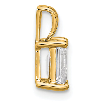 14k Yellow Gold 1 Ct. Lab Grown Diamond VS/SI+ G+ Emerald Four Prong Pendant